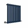 Lulea 600 x 550mm Sapphire Blue Single Flat Panel Horizontal Designer Radiator