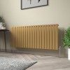 Karlstad 600 x 1430mm Metallic Gold Single Flat Panel Horizontal Designer Radiator