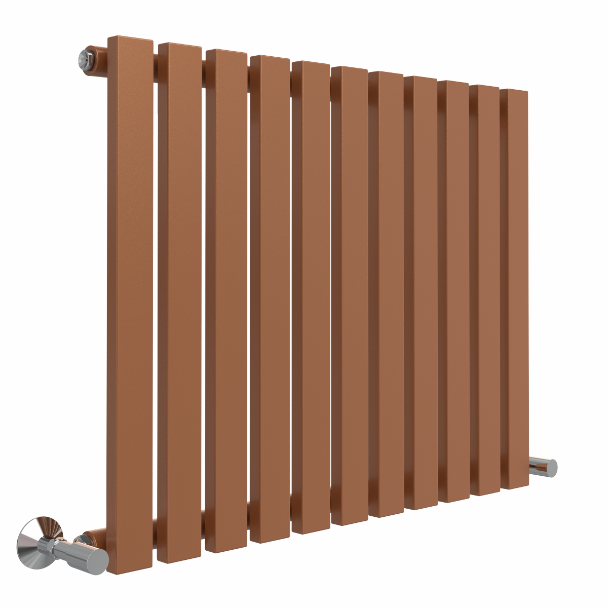 Lulea 600 x 760mm Metallic Bronze Single Flat Panel Horizontal Designer Radiator