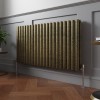Norden 600 x 1181mm Black Gold Double Horizontal Oval Column Designer Radiator
