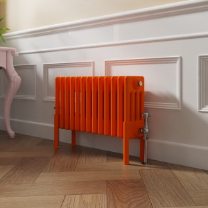 Bern 300 x 605mm Traditional Bright Orange Horizontal Four Column Radiator