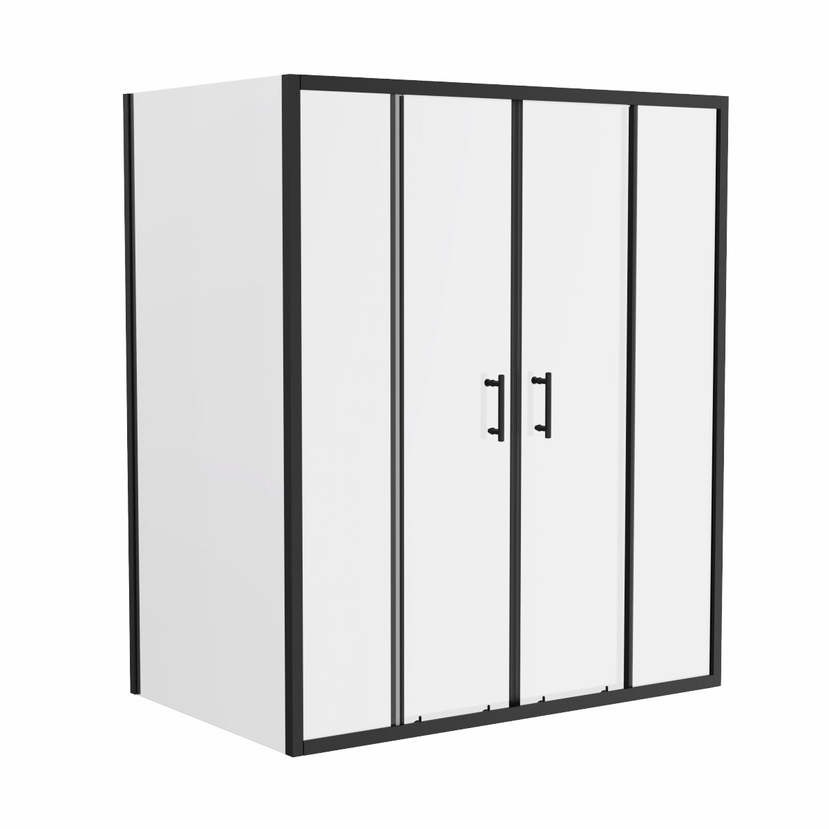 Ennerdale 1600mm Double Sliding Door with 800mm Side Panel - Black