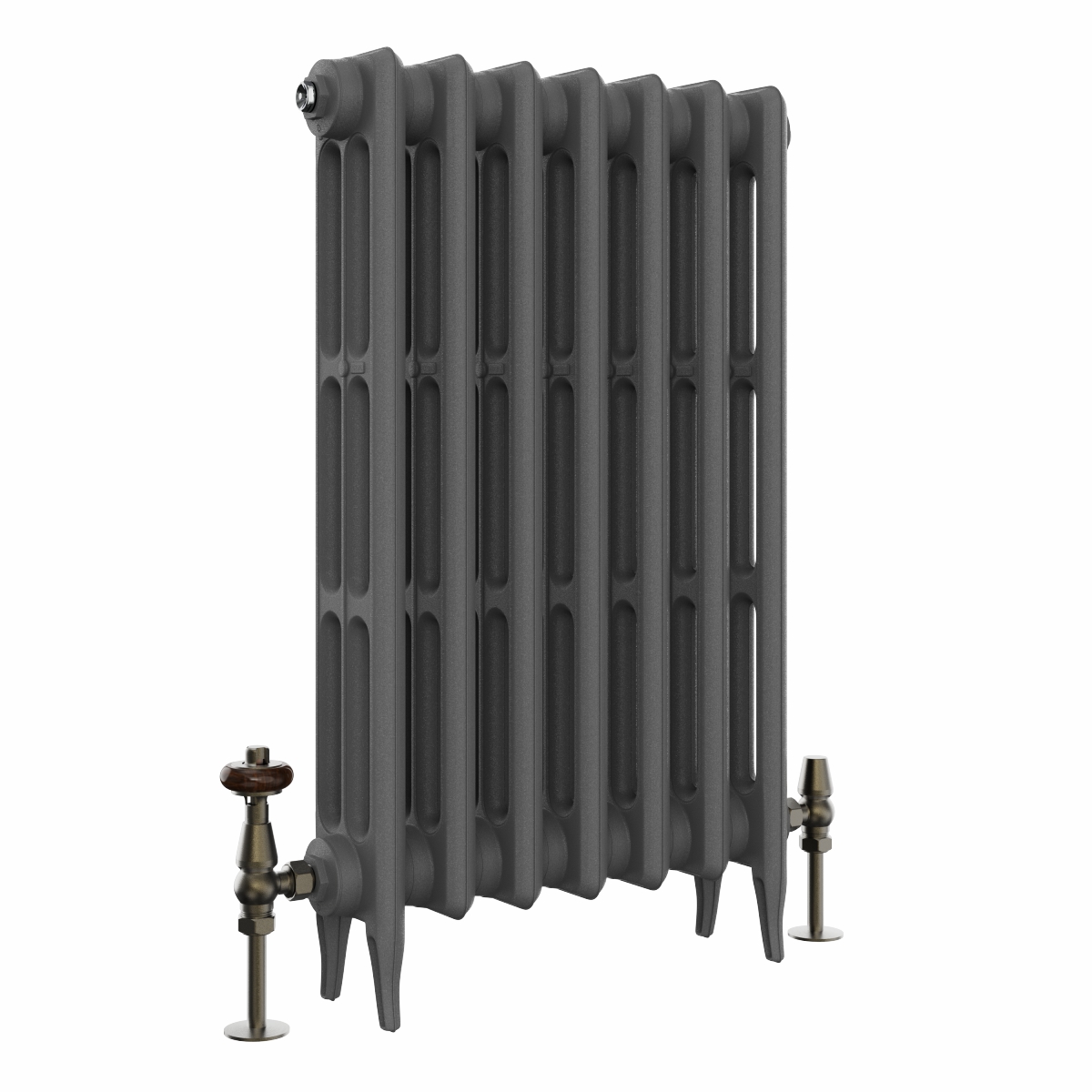 Classic  745 x 468mm  Farrow & Ball Railings Grey Triple Column Cast Iron Radiator - 7 Sections