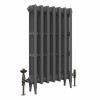 Classic  745 x 468mm  Farrow & Ball Railings Grey Triple Column Cast Iron Radiator - 7 Sections
