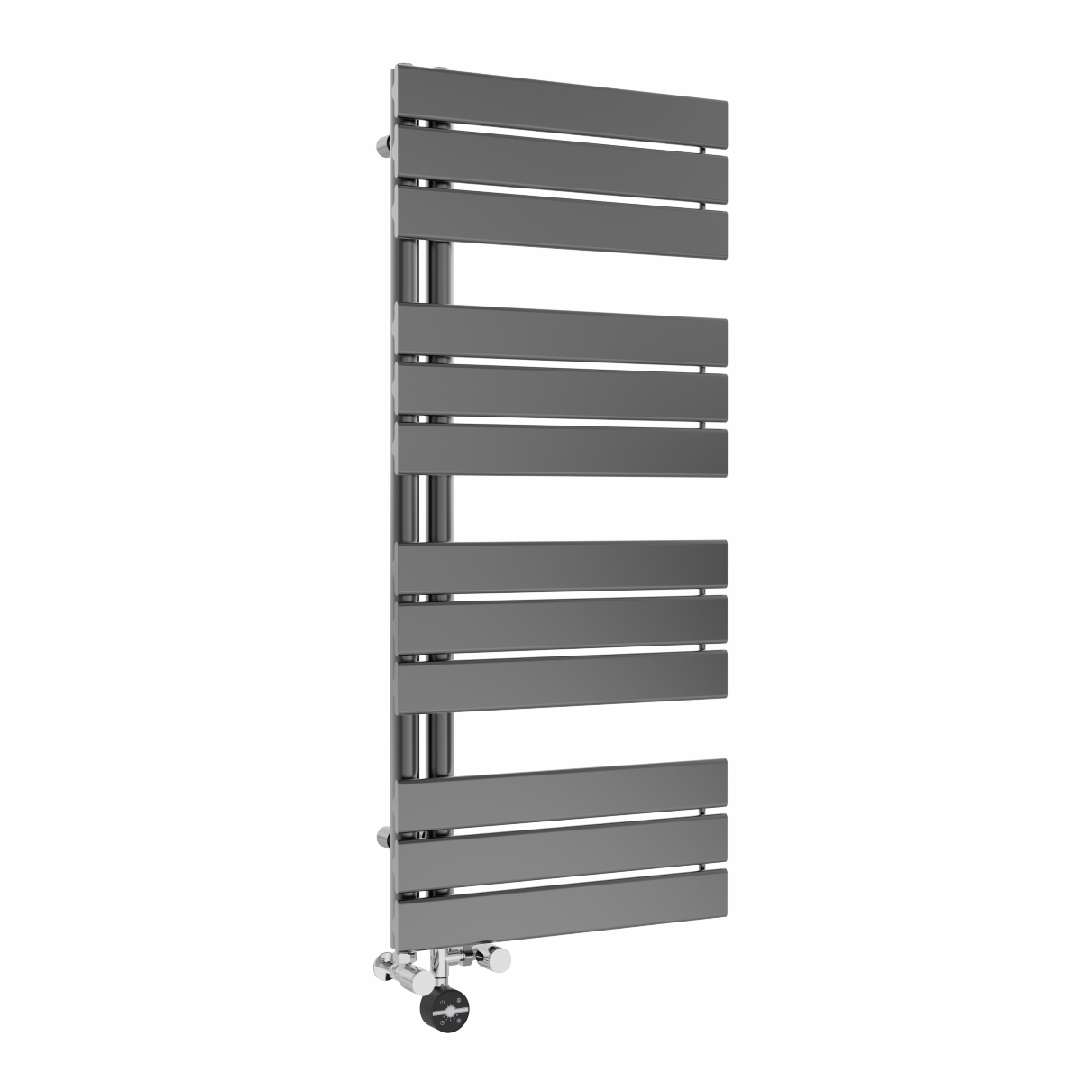 Kristiansund 1126 x 500mm Dual Fuel Gunmetal Thermostatic Touch Control Electric Heated Towel Rail