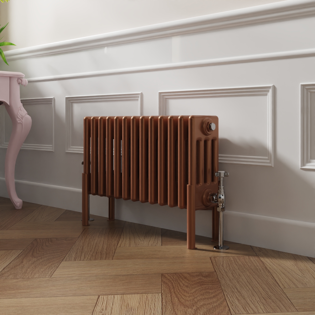 Bern 300 x 605mm Traditional Metallic Bronze Horizontal Four Column Radiator