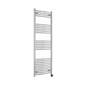 Fjord 1600 x 600mm Curved Chrome Thermostatic Touch Control Electric Heated Towel Rail
