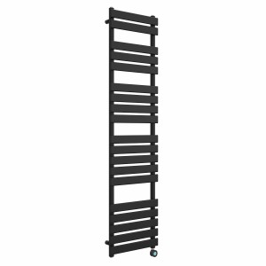 Juva 1800 x 450mm Satin Black Flat Panel Thermostatic Touch Control Wifi Electric Heated Towel Rail