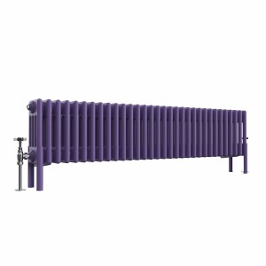Bern 300 x 1460mm Elegant Purple Four Column Horizontal Traditional Radiator