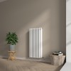 Voss 1200 x 545mm White Double Vertical Round Tube Designer Radiator