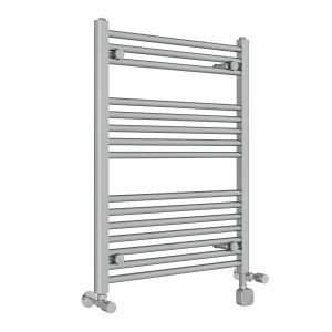Bergen 800 x 600mm Dual Fuel Straight Chrome Thermostatic Electric Heated Towel Rail