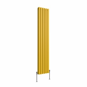 Norden 1800 x 355mm Zinc Yellow Double Vertical Oval Column Designer Radiator