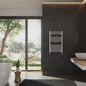 Bergen 800 x 500mm Straight White Heated Towel Rail