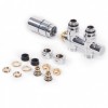 Terma Carlo Poletti Thermostatic Straight Radiator Valves, 50 mm H Block Intergrated, Right Sided - Chrome