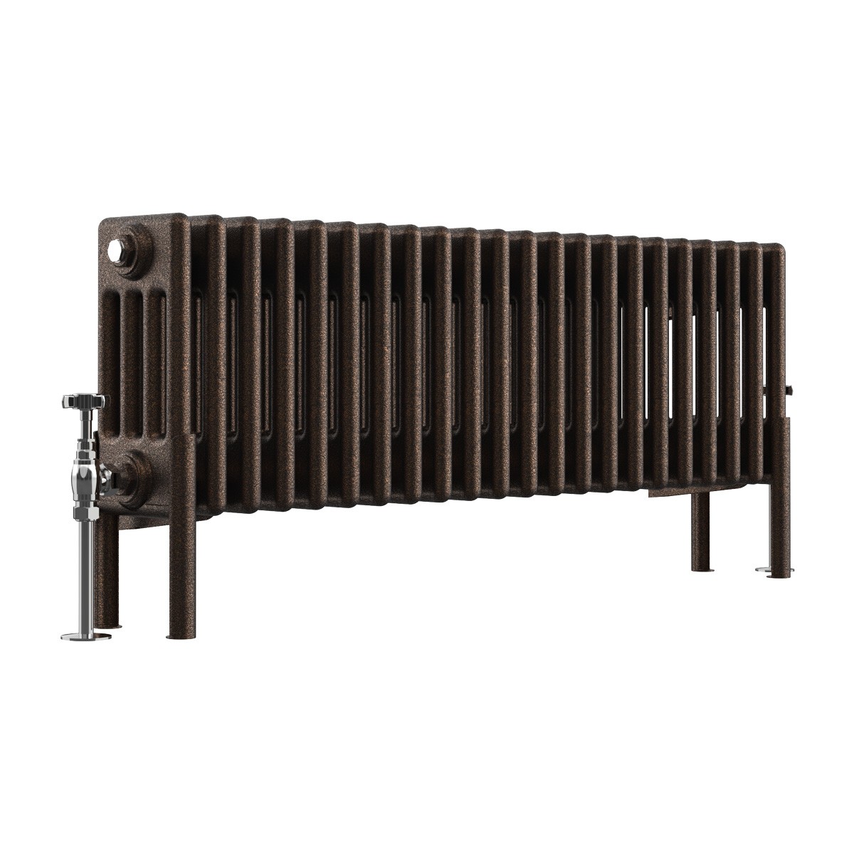 Bern 300 x 1010mm Black Copper Four Column Horizontal Traditional Radiator