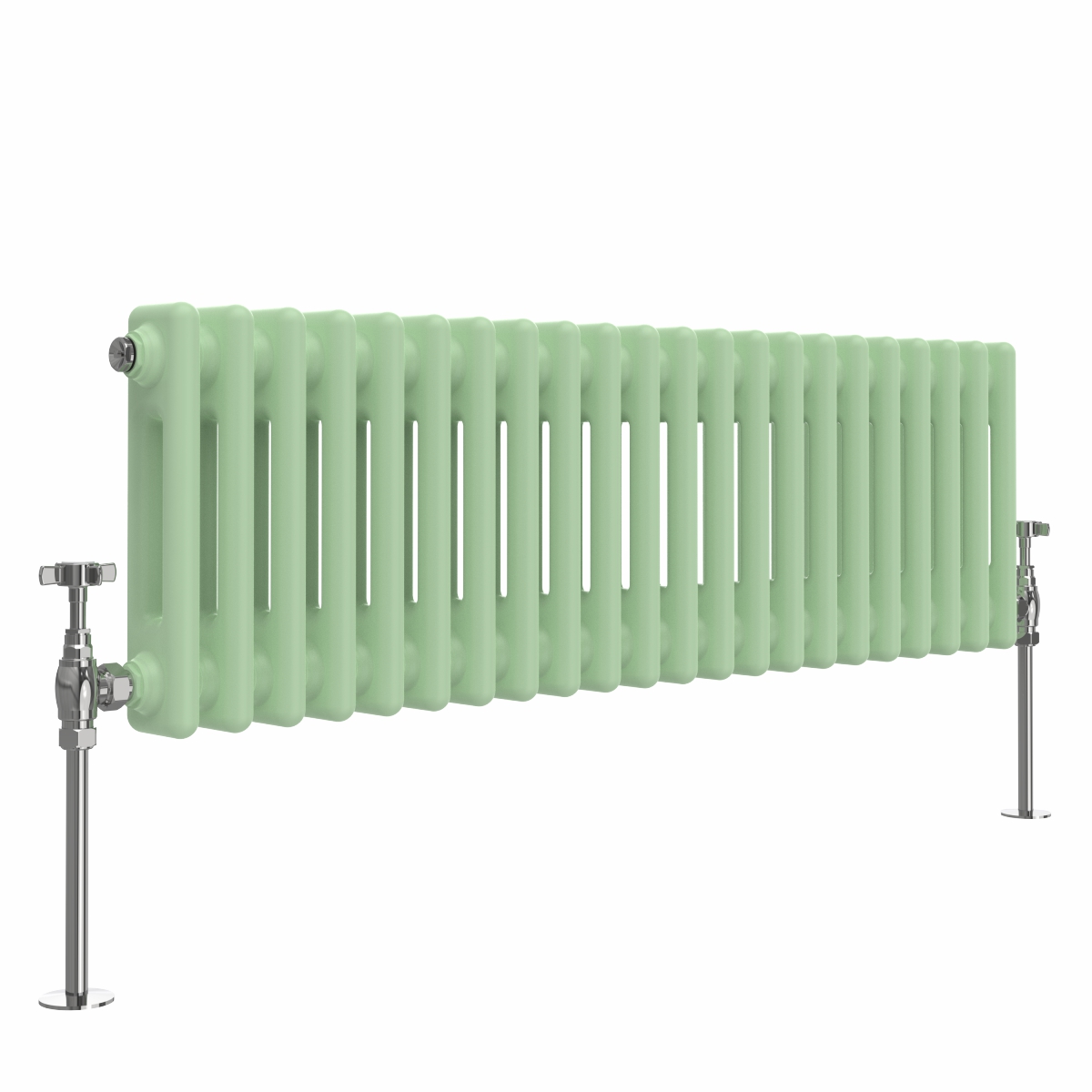 Bern 300 x 1010mm Pastel Green Double Horizontal Column Radiator