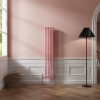 Bern 1500 x 290mm Rose Pink Double Column Vertical Traditional Radiator
