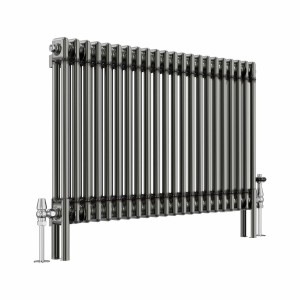 Bern 600 x 1010mm Raw Metal Double Column Horizontal Traditional Radiator
