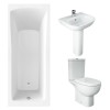 RAK Tonique Close Coupled Open Back Modern Bathroom Suite and Single Ended Bath - 1700 x 700mm