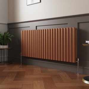 Norden 600 x 1417mm Metallic Bronze Double Oval Column Horizontal Designer Radiator