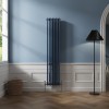 Bern 1800 x 380mm Sapphire Blue Triple Column Vertical Traditional Radiator