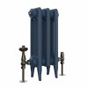Classic  450 x 220mm  Farrow & Ball Hague Blue Triple Column Cast Iron Radiator - 3 Sections