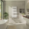 Juva 1200 x 500mm White Flat Panel Thermostatic Touch Control Wifi Electric Heated Towel Rail
