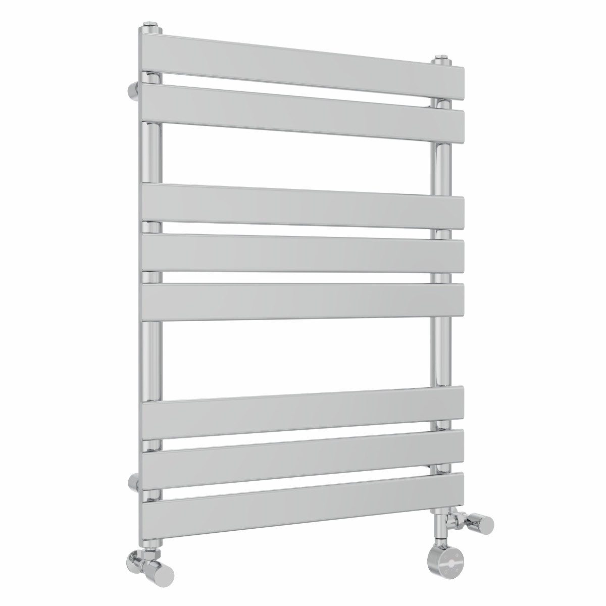 Juva 800 x 600mm Dual Fuel Chrome Flat Panel Thermostatic Touch Control Electric Heated Towel Rail