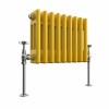Bern 300 x 425mm Zinc Yellow Triple Column Horizontal Traditional Radiator