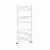 Fjord 1200 x 600mm Curved White Heated Towel Rail