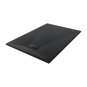 Terra - 1300x900mm Slate Effect Rectangle Shower Tray Black