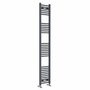 Fjord 1800 x 300mm Curved Anthracite Heated Towel Rail