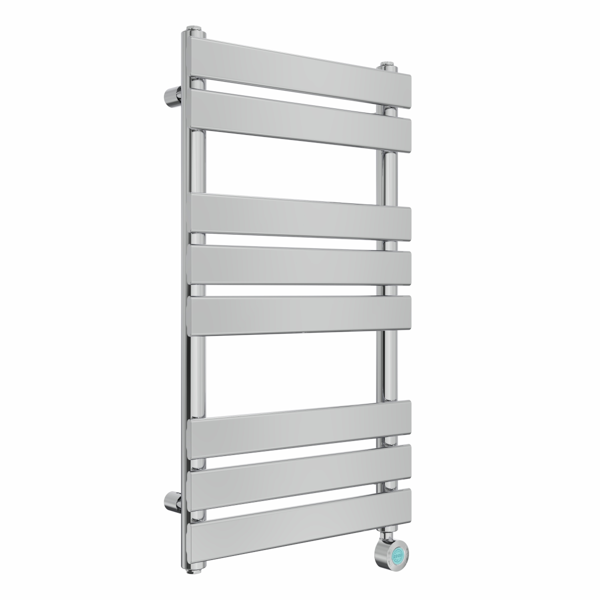 Juva 800 x 450mm Chrome Flat Panel Thermostatic Touch Control Wifi Electric Heated Towel Rail
