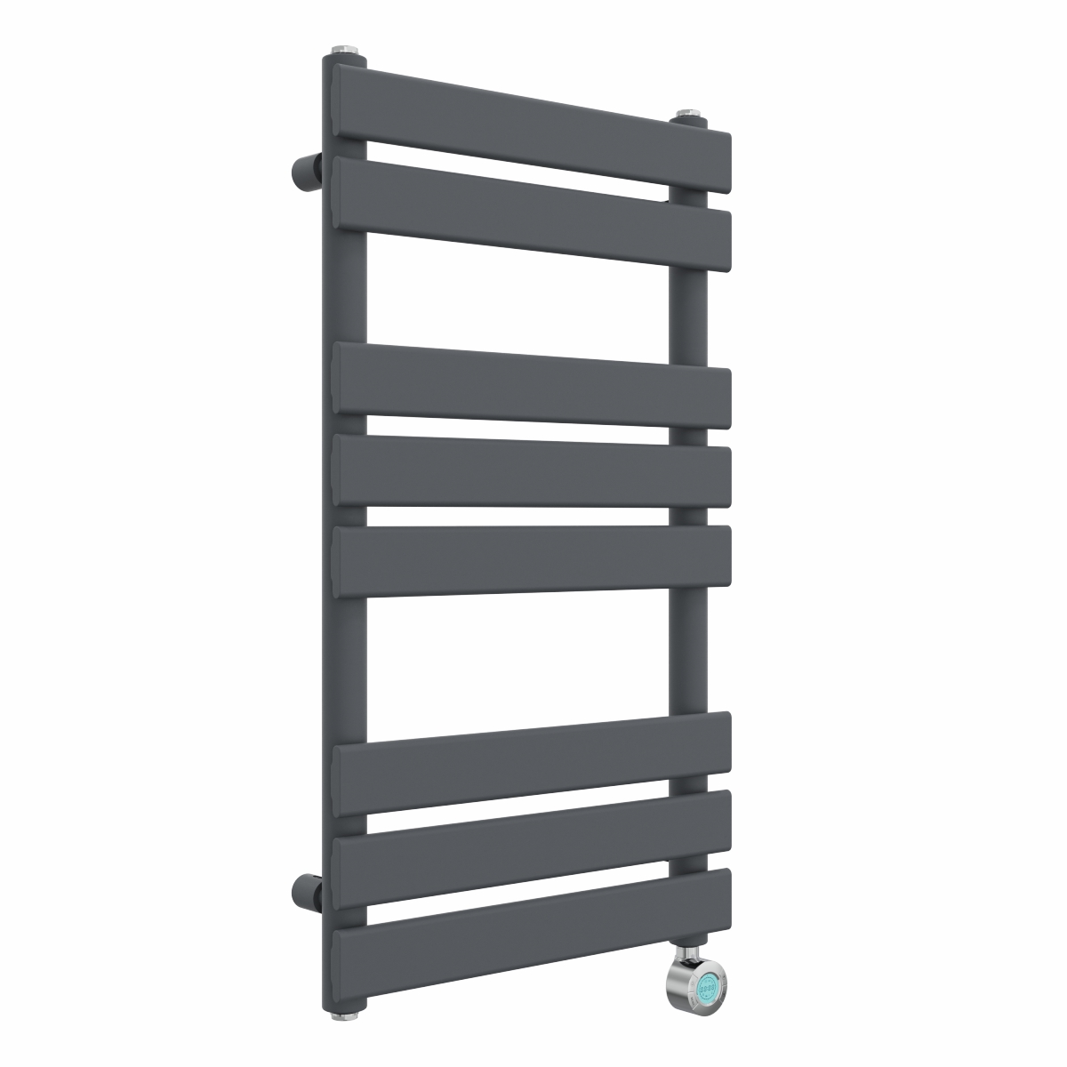 Juva 800 x 450mm Sand Grey Flat Panel Thermostatic Touch Control Electric Heated Towel Rail