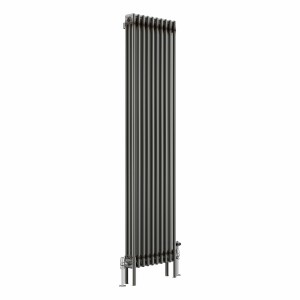 Bern 1800 x 470mm Raw Metal Triple Column Vertical Traditional Radiator