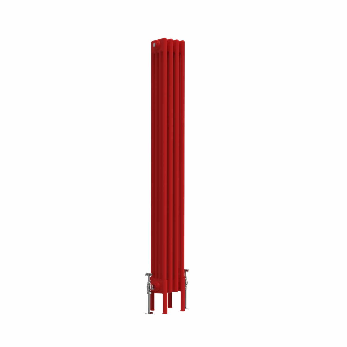 Bern 1500 x 200mm Traditional Signal Red Vertical Four Column Radiator