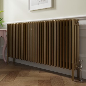 Bern 600 x 1460mm Traditional Metallic Gold Horizontal Four Column Radiator