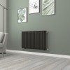 Norden 600 x 1004mm Black Single Horizontal Oval Tube Designer Radiator