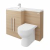 Calm Oak Left Hand Combination Vanity Unit with RAK-Tonique Toilet & Soft Close Seat & Concealed Cistern - 1100mm