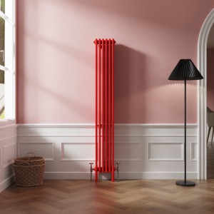 Bern 1800 x 290mm Traditional Signal Red Vertical Four Column Radiator