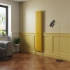 Norden 1800 x 355mm Zinc Yellow Single Vertical Oval Column Designer Radiator
