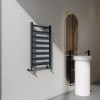 Carisa Lara L 800 x 485mm Anthracite Designer Aluminium Towel Rail