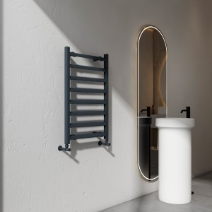 Carisa Lara L 800 x 485mm Anthracite Designer Aluminium Towel Rail