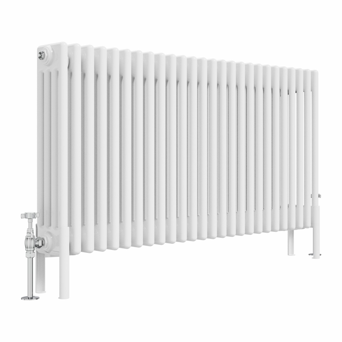 Bern 600 x 1190mm White Four Column Horizontal Traditional Radiator