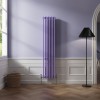 Bern 1800 x 380mm Elegant Purple Triple Column Vertical Traditional Radiator