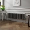 Bern 300 x 1190mm Black Silver Triple Column Horizontal Traditional Radiator