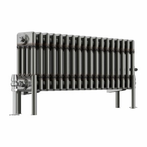 Bern 300 x 830mm Raw Metal Four Column Horizontal Traditional Radiator
