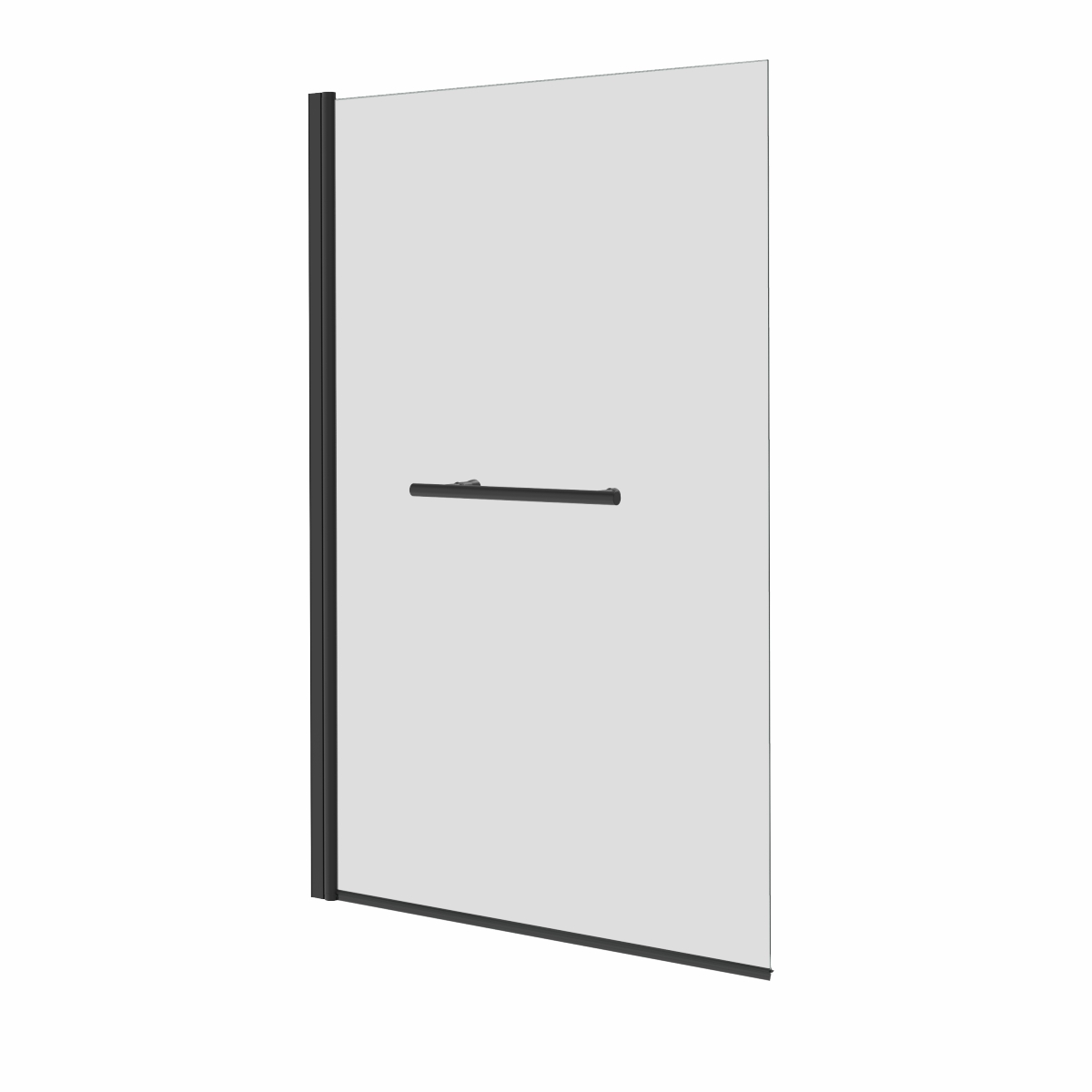 Borrowdale - 1400mm Square Edge Bath Screen with Towel Rail - Black