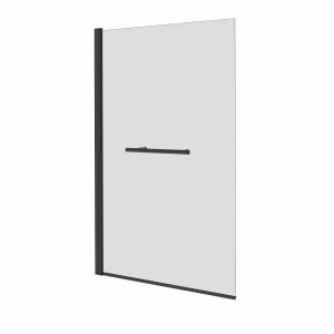 Borrowdale - 1400mm Square Bath Screen with Towel Rail - Black