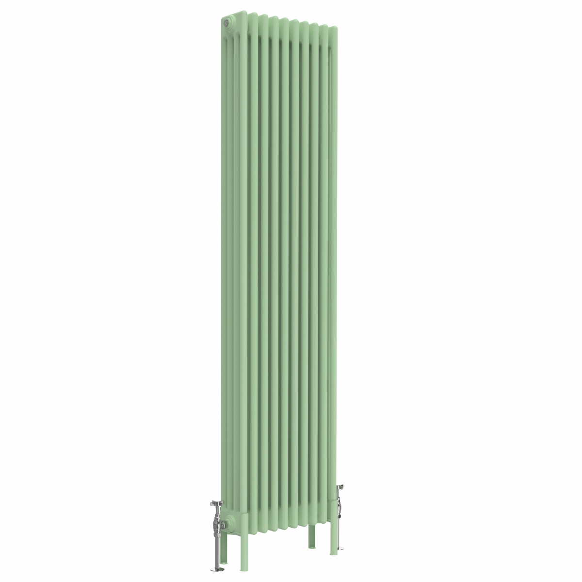 Bern 1800 x 470mm Traditional Pastel Green Vertical Four Column Radiator